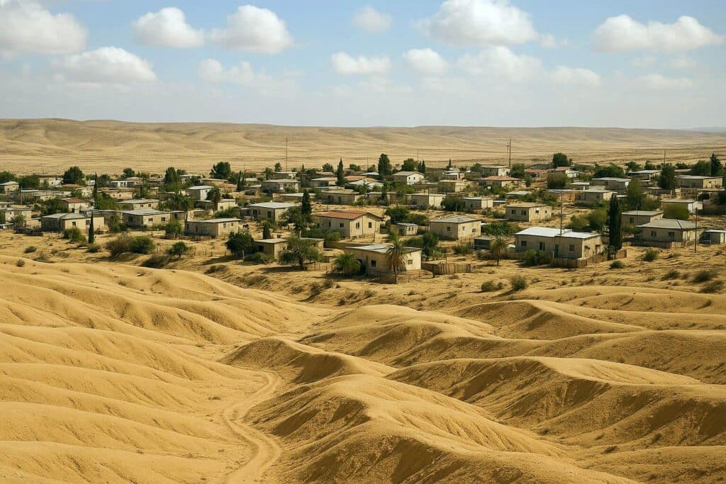 יישוב בפריפריה הדרומית בישראל – תמונה הממחישה מגורים באזור מזכה בהטבת מס