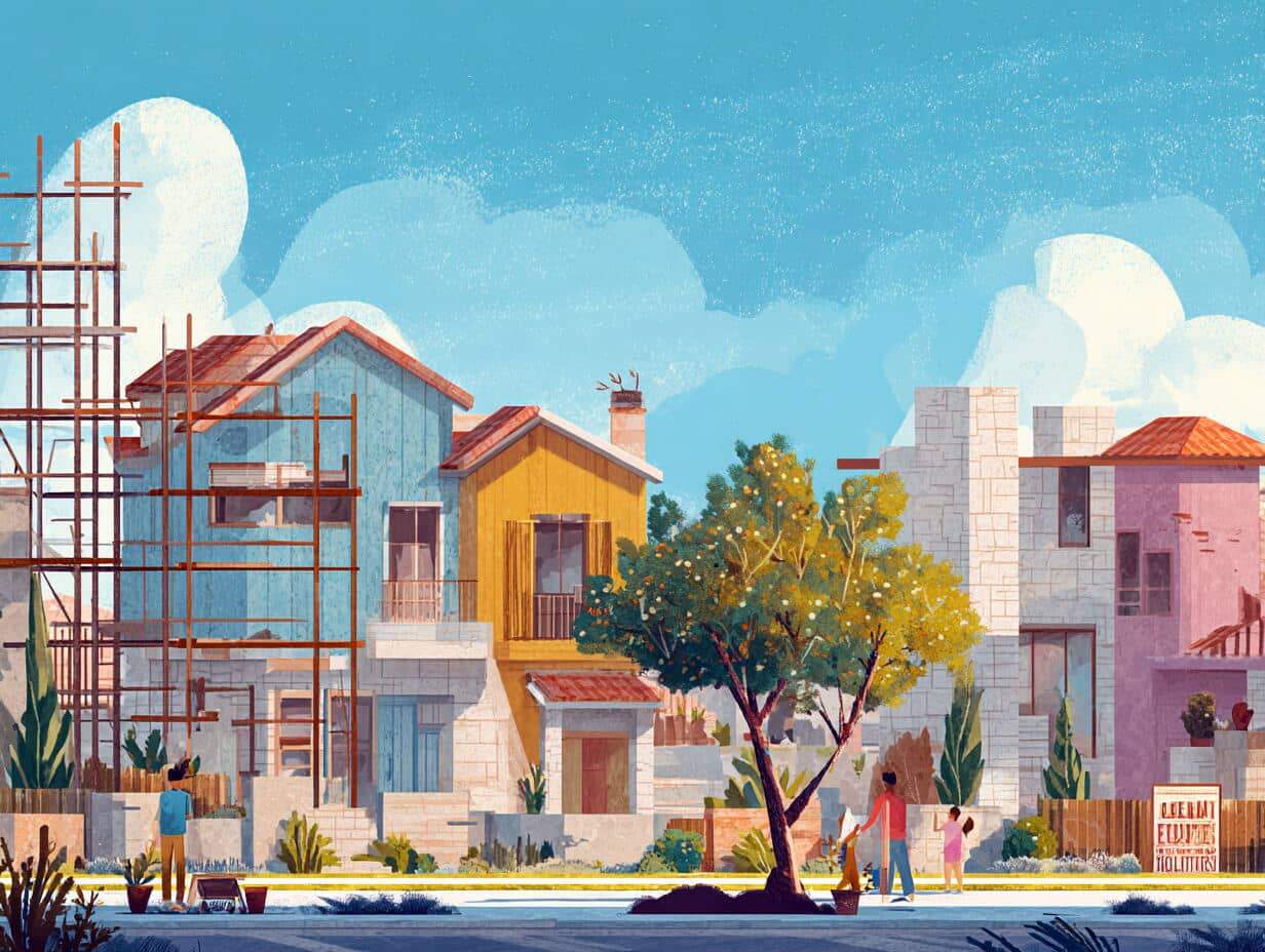 שכונת מגורים חדשה בתהליכי בנייה – ביטוי לתקווה בתוכנית דירה בהנחה בפריפריה
