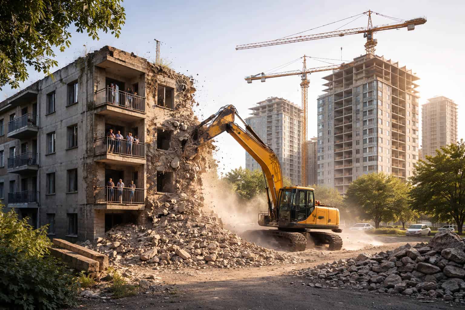 פינוי-בינוי בישראל: הריסת בניין ישן כחלק מתהליך התחדשות עירונית, קיצור זמני אישור תוכניות ל-18 חודשים והשלכות על בעלי דירות ללא ממ"ד